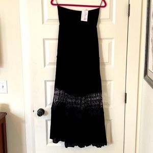 Pink Lily Envision a Getaway Strapless Lace Maxi